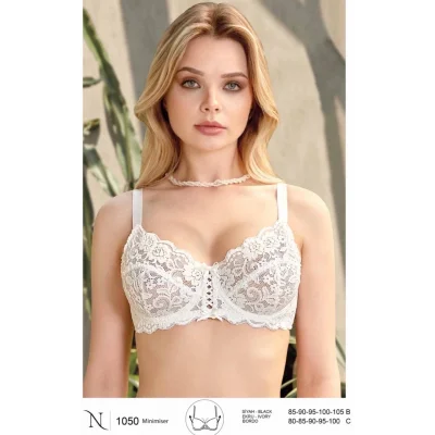 Nurteks 1050 Kadın Balenli Dantelli Toparlayıcı Sütyen