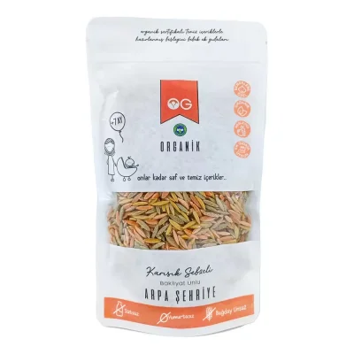 BUĞZ OG Natural Organik Karışık Sebzeli Bakliyat Unlu Arpa Şehriye +8 Ay (250 gr)