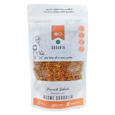 BUĞZ OG Natural Organik Karışık Sebzeli Bakliyat Unlu Kesme Çorbalık +8 Ay (200 gr)