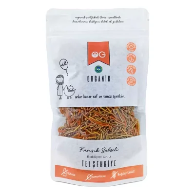 BUĞZ OG Natural Organik Karışık Sebzeli Bakliyat Unlu Tel Şehriye +8 Ay (180 gr)