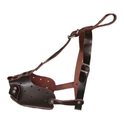 Orta ve iri Irk Deri Ayarlanabilir Köpek Ağızlığı Kahverengi XLarge 33 cm