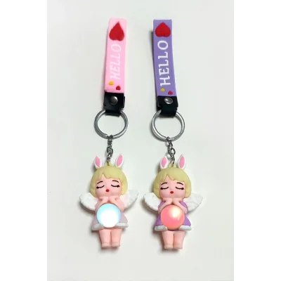 Peri Işıklı Silikon Anahtarlık