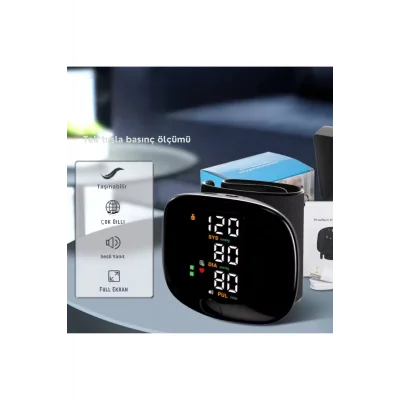 Sesli Dijital Bilek Tansiyon Aleti – Akıllı Dokunmatik LCD, Şarj Edilebilir ve Ev Tipi