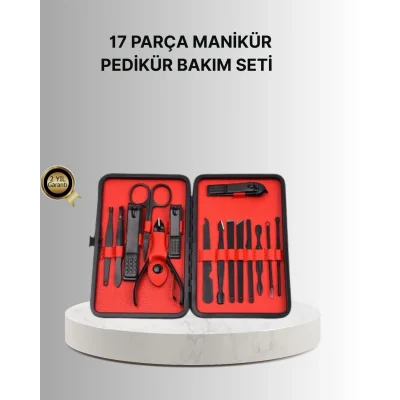 Şık Kutu Tasarımlı 17 Parça Manikür Pedikür Seti Dayanıklı ve Hijyenik