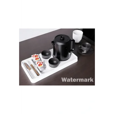 Sunum Tepsisi-otel TiPi Profesyönel İkram Tepsisi/ Çay-kahve-şeker/ Fincan Bölmeli 10 ADET BEYAZ