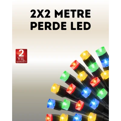 Taşınabilir Pil İle Çalışan LED Işık – 2x2 Metre Perde Modeli