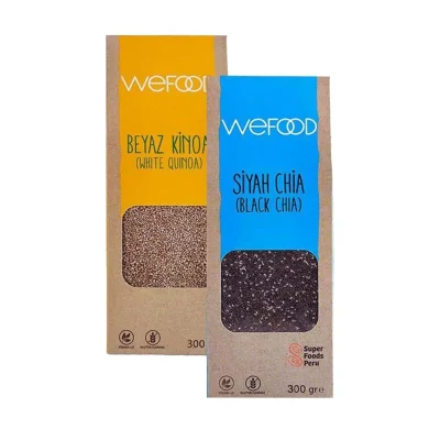 BUĞZ Wefood Siyah Chia (300 gr) ve Beyaz Kinoa (300 gr) 2li Set