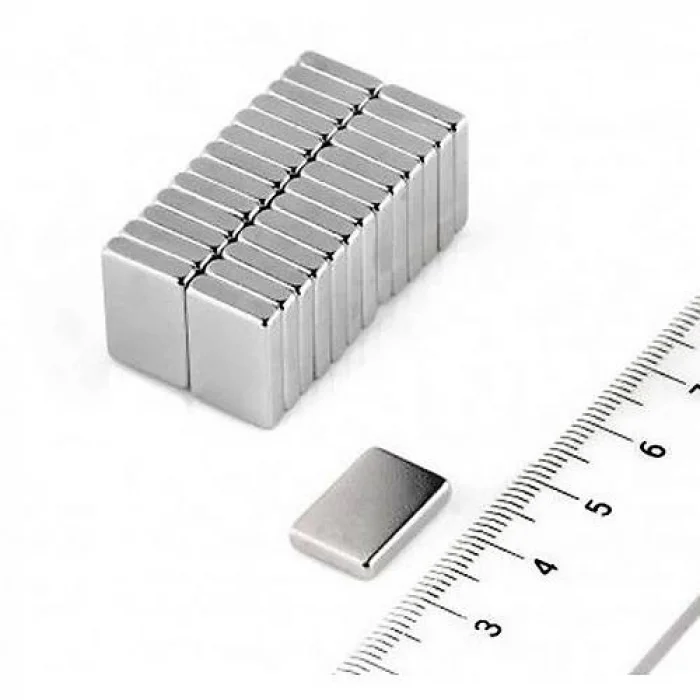 BUĞZ 20 Adet 15x10x1.5 mm Köşeli Neodyum Mıknatıs N35 Magnet Dayanıklı Nikel Kaplama