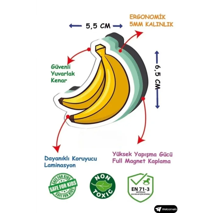 26 Parça Manyetik Meyve Sebze Seti – Çocuklar İçin Eğitici Mıknatıslı Oyuncak