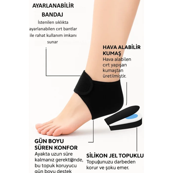 2li Topuk Dikeni Silikon Tabanlı Ortopedik Çorap Ağrı Azaltıcı Çatlak Nasır Ayak Destek Çorapları