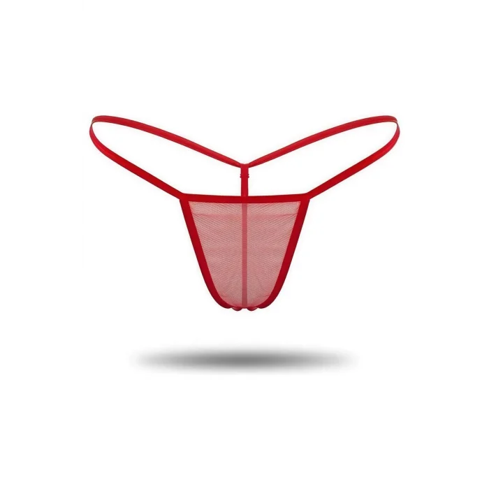 3lü Renkli Transparan Tül String Tanga TM0369