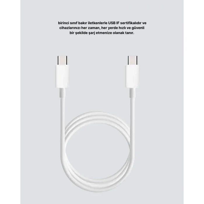 30W Hızlı Şarj Destekli 5.0A Type-C Kablo Veri Aktarım Özellikli