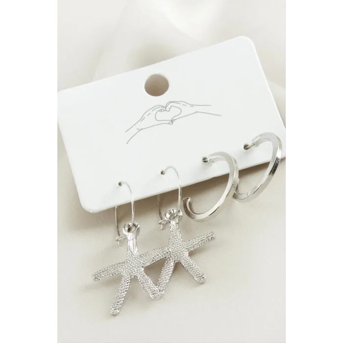 4 Adet Deniz Yıldızı Halka Küpe