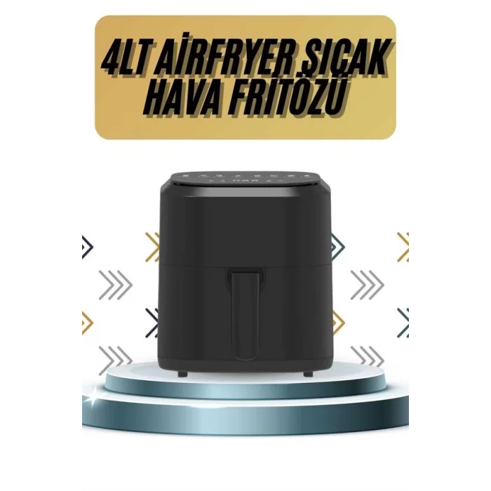 4L Airfryer Hazneli Hava Fritözü Yağsız Fritöz Taşınabilir Fırın İşlevi Gören Pratik