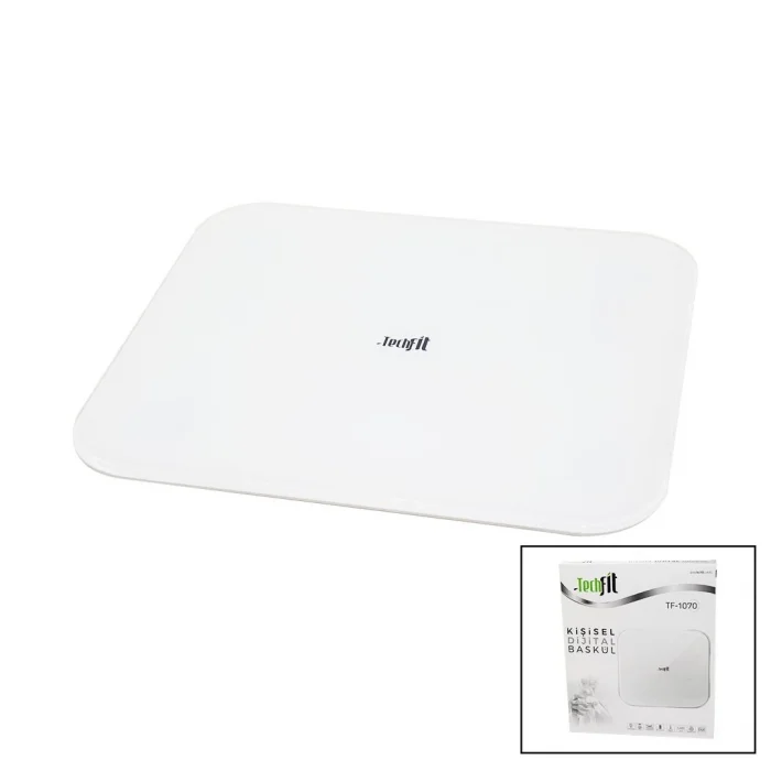 BUĞZ Gizli Ekran -soft Beyaz Cam Zemin  Dijital Baskül Terazi 180kg Sensör -led Ekran -oda℃ Tf-1070 Bx40