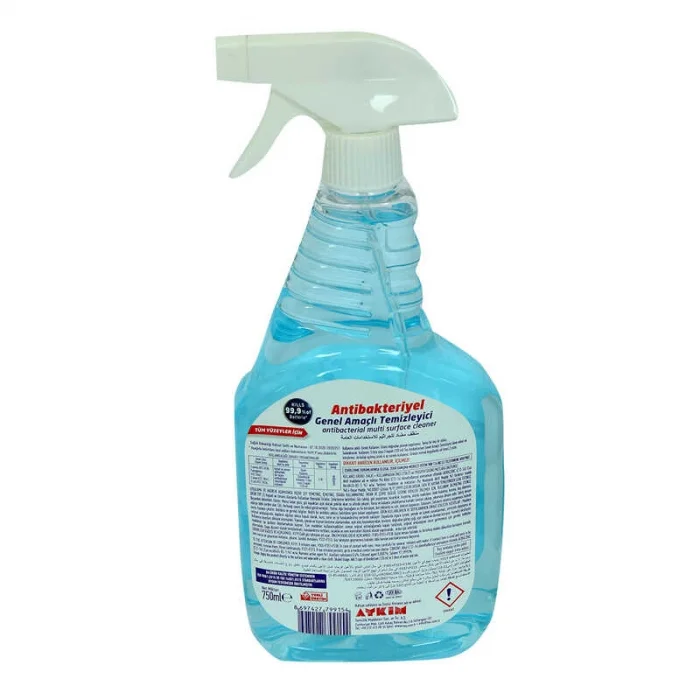 Antibakteriyel Genel Amaçlı Temizleyici Tüm Yüzeyler İçin Spreyli Mavi 750 ML