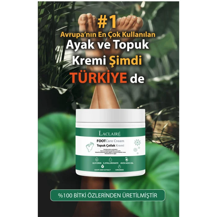 Ayak & Topuk çatlak Kremi, Nasır tedasivi, Ayak kokusu tedavisi, Nemlendirici 100 ML