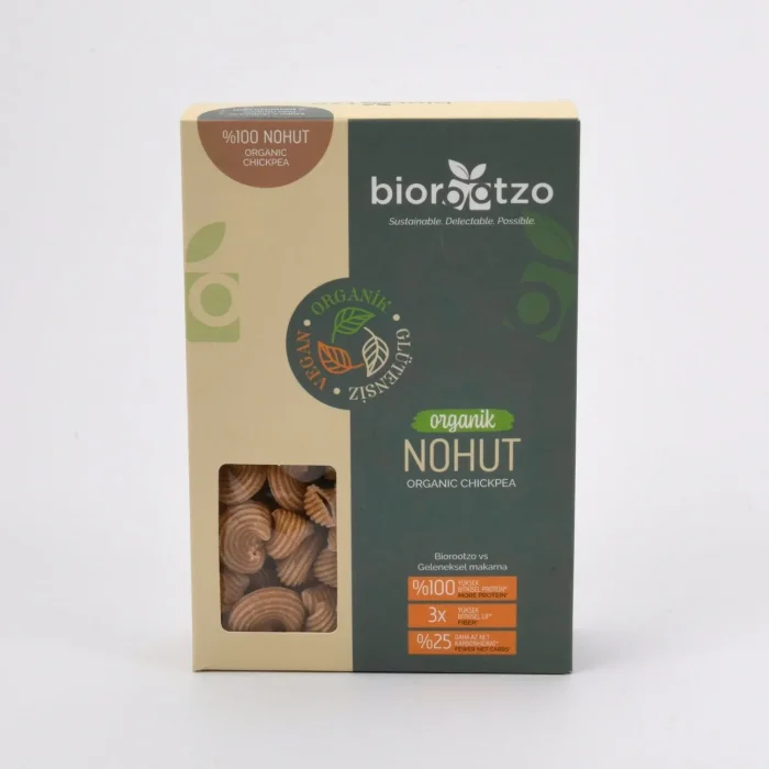 BUĞZ Biorootzo Artizan Makarna Bronz Kalıp Glütensiz ve Vegan Nohut Mantı - Pipe Rigate 200 g