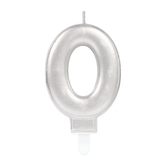 BUĞZ 0 Rakam Mum Gümüş Renk