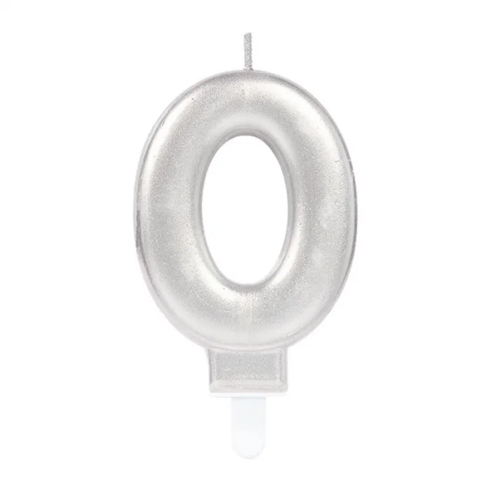 BUĞZ 0 Rakam Mum Gümüş Renk