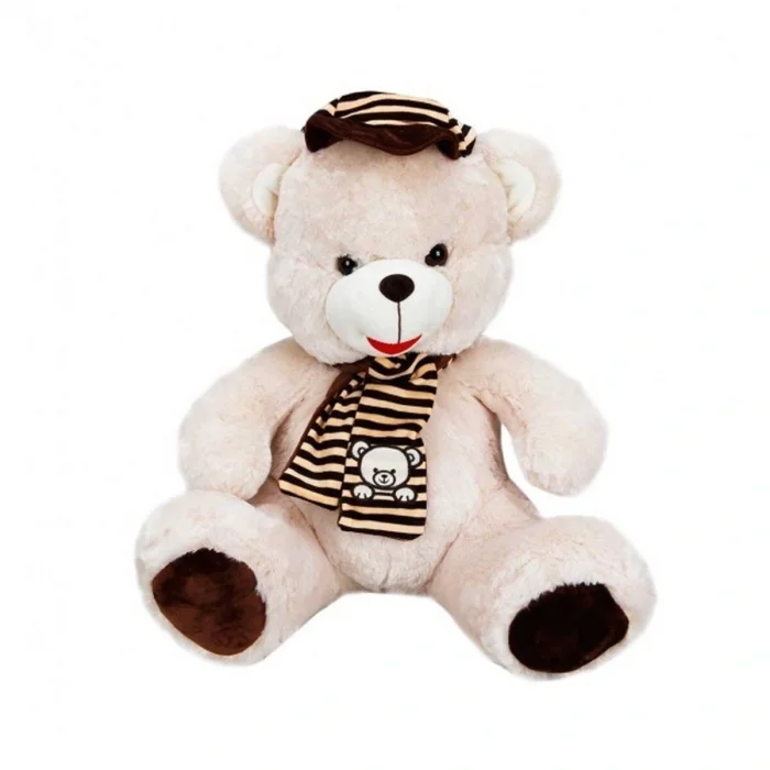 BUĞZ 001521 Şapkalı Atkılı Peluş Ayı 50 cm