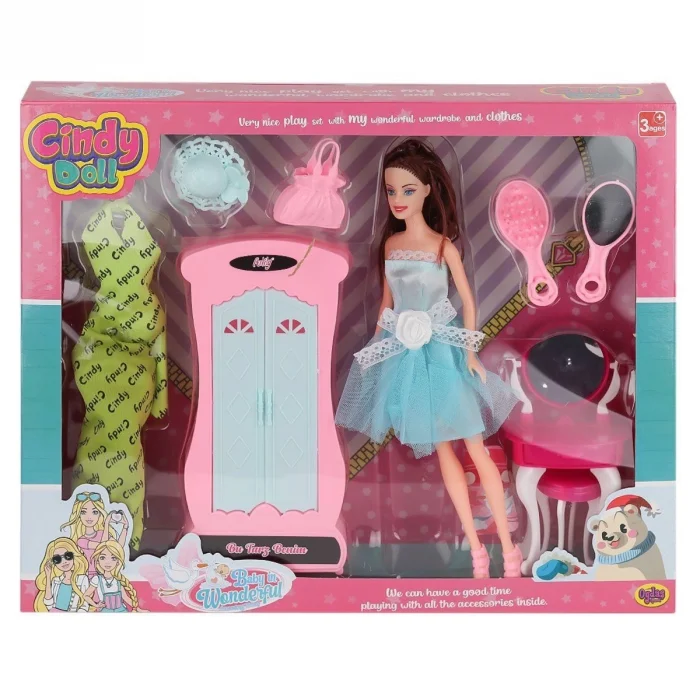  02453 Cindy Doll Dolaplı Makyaj Masalı Bebek -Oydaş Oyuncak
