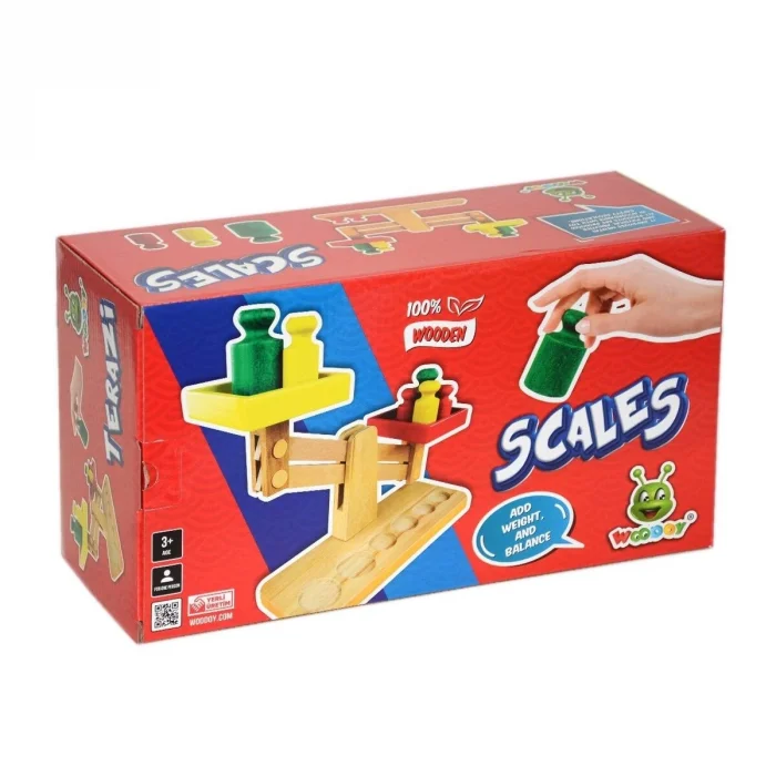 BUĞZ Ahşap Terazi 12 Cm Denge Oyunu - Dijital Baskılı 1 Adet Çocuk Aktivite Seti BX-313413