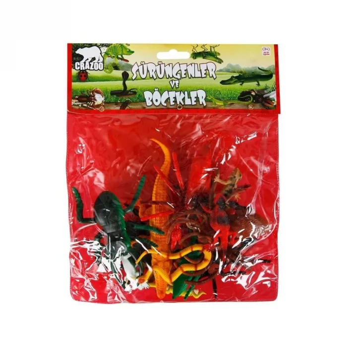 BUĞZ 0716 Sürüngenler ve Böcekler Poşetli Hayvan Oyun Seti 13lü