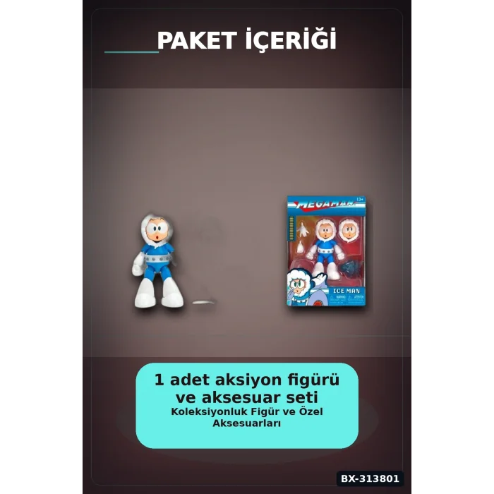 BUĞZ 1:12 Olcekli Capcom Lisansli Ice Man Aksiyon Figuru - 16 Hareketli Eklemli Robot Master BX-313801