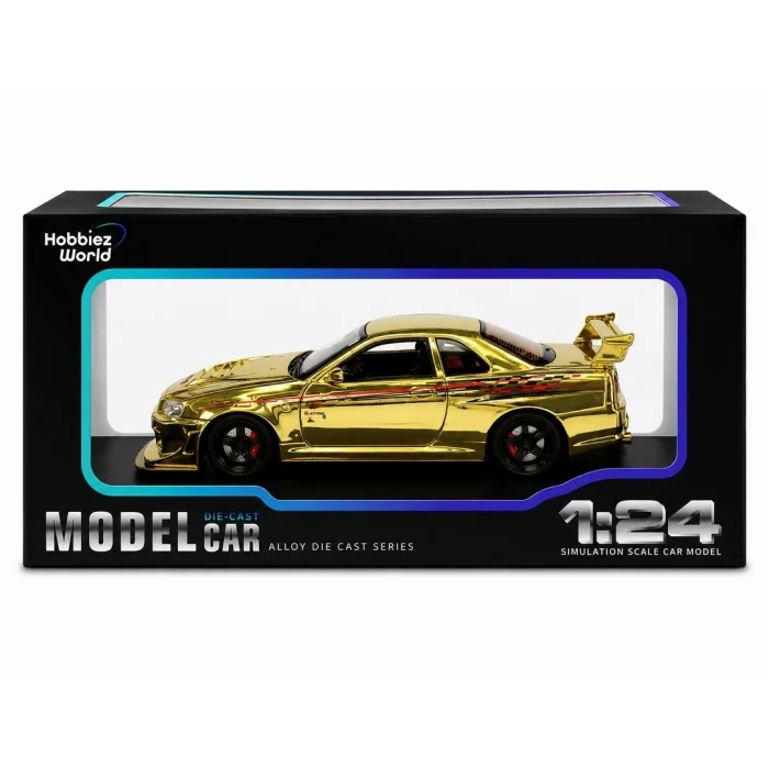 BUĞZ Diecast Metal 1/24 R34 GTR Model Araba - 14 Yaş ve Üzeri Koleksiyon İçin Tekli Paket BX-313407