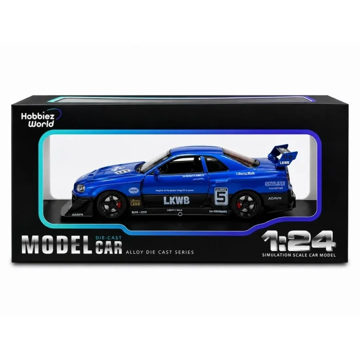 BUĞZ Detaylı 1/24 Ölçek R34 Modifiye Spor Model Araç - Tek Renk Seçimli, Koleksiyonluk Oyunca BX-313408