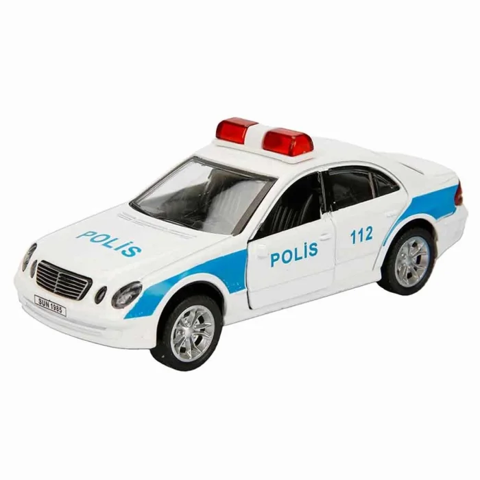BUĞZ Sesli Işıklı 1:32 Ölçek Polis Arabası - AG13 Pilli Çocuk Oyuncağı, 12 cm BX-313389