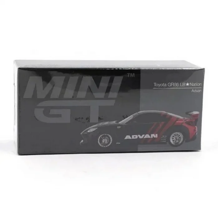 BUĞZ Sıvı Kristal Mavi 1:64 Ölçek Metal Toyota GR86 LB Nation Advan Model Araba BX-313388