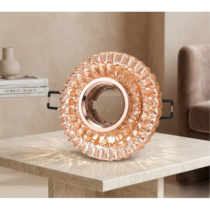 BUĞZ 1 Adet CATA CT 6636 Manolya Led Efektli Dekoratif Cam Spot Kasası GU10 Duy 3200K Gün Işığı