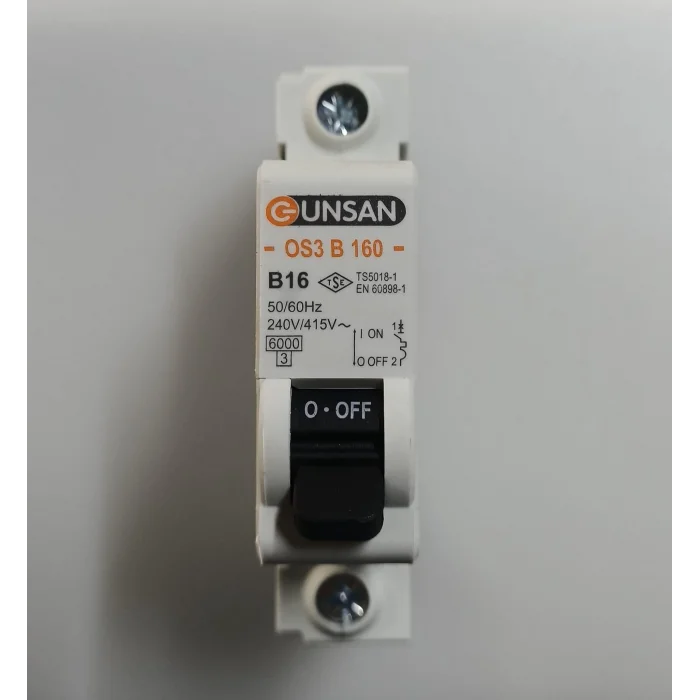 BUĞZ 1 Adet Günsan 1X20 A B Tipi 6Ka W OTOMAT Sigorta
