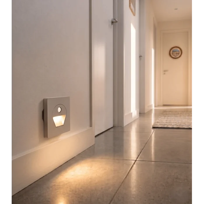 BUĞZ 1 Adet NOAS YL69 1522 1W Füme Kasa Sensörlü Koridor Aydınlatması 3200K Gün Işığı