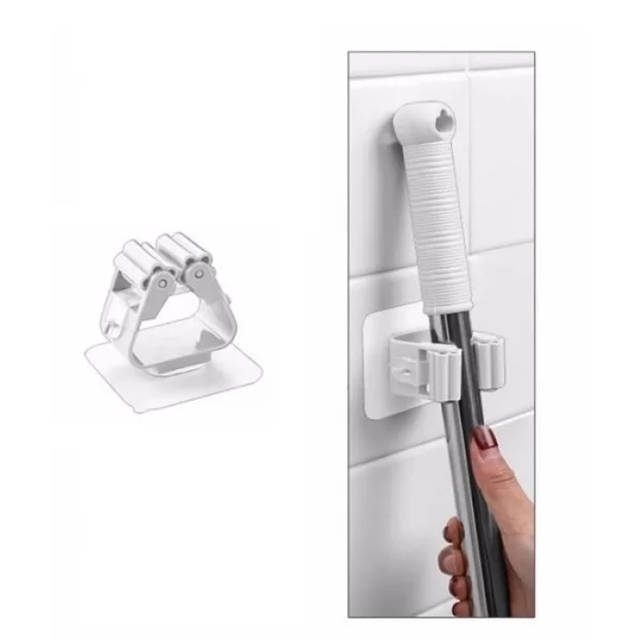 BUĞZ 1 Adet Yapışkanlı Pratik Mop Tutucu Beyaz Bx40