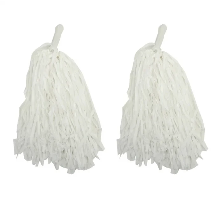  1 Çift ( 2 Adet ) Beyaz Renk 23 Nisan Gösteri Ponponu