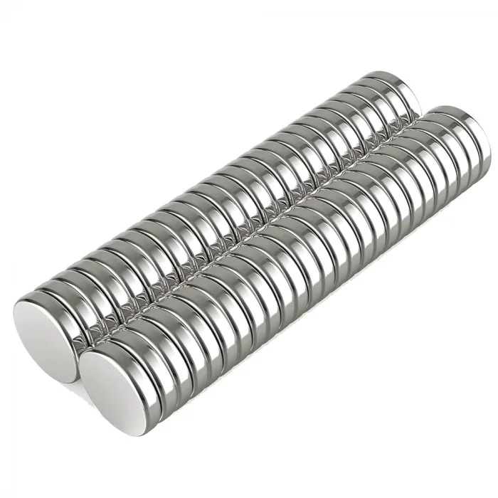 BUĞZ 10 Adet 10x2mm Yuvarlak Neodyum Mıknatıs Güçlü Magnet Nikel Kaplamalı