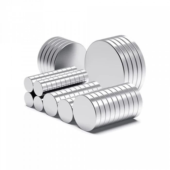 BUĞZ 10 Adet 10x2mm Yuvarlak Neodyum Mıknatıs Güçlü Magnet Nikel Kaplamalı