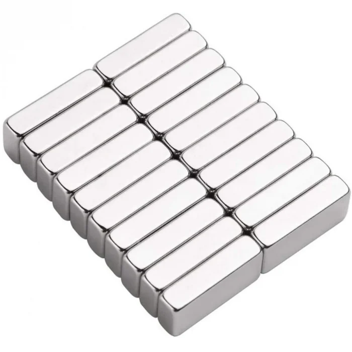 BUĞZ 10 Adet 20x10x5 mm Neodyum Magnet N35 Güçlü Mıknatıs Köşeli ve Dayanıklı Nikel Kaplama