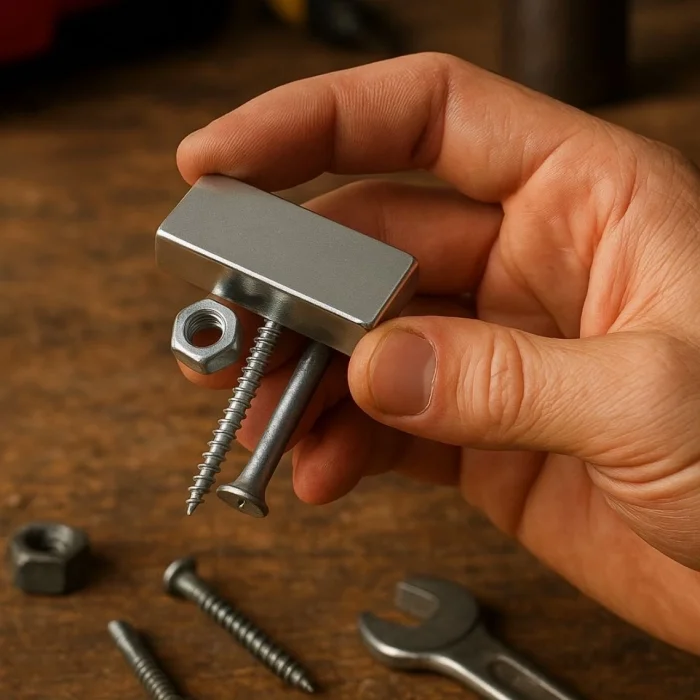 BUĞZ 10 Adet 40x20x5mm Neodyum Magnet Güçlü N35 Mıknatıs Köşeli Nikel Kaplama