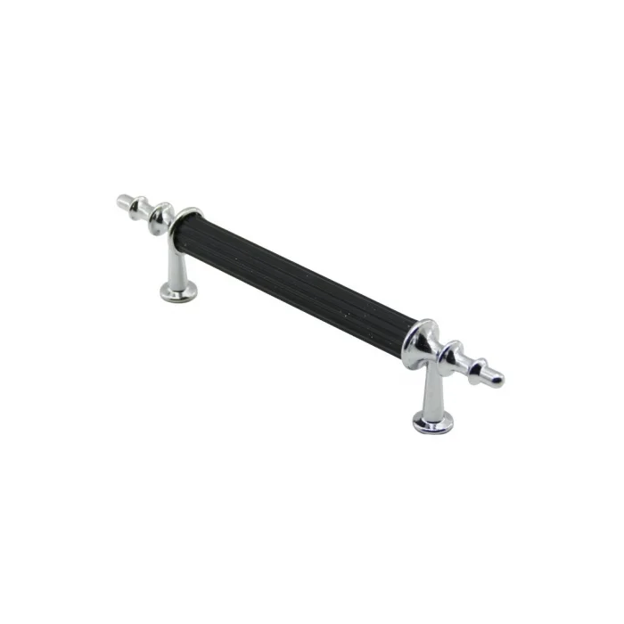 BUĞZ 10 Adet Krom - Siyah Boru Kulp 9.6cm Bx40