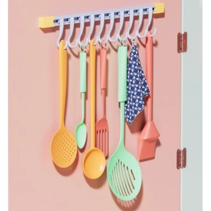 BUĞZ 10 Kancalı Raylı Mutfak ve Banyo Düzenleyici Askı