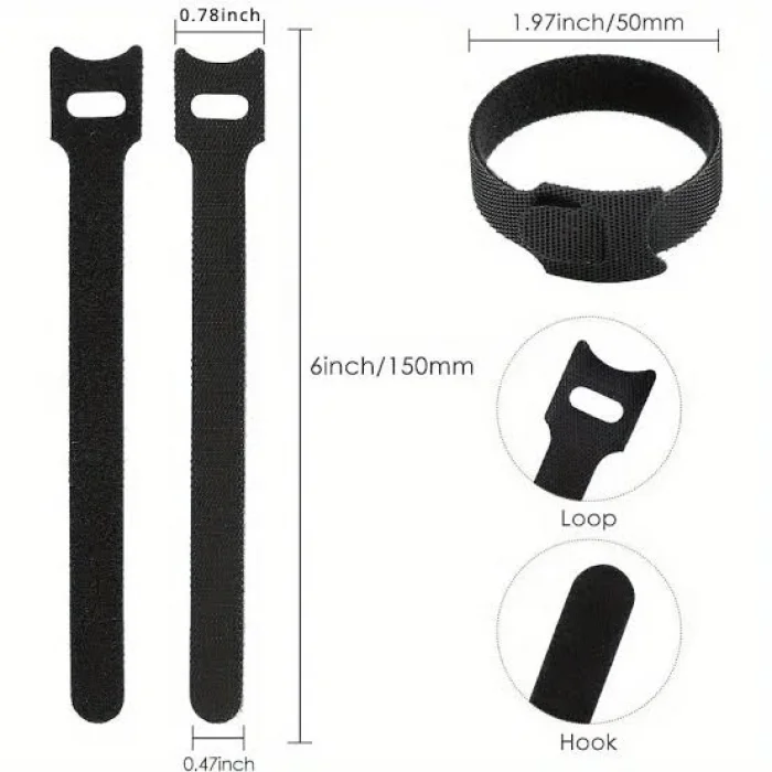 BUĞZ 10lu Cırt Cırtlı Kablo Düzenleyici Seti - 15cm