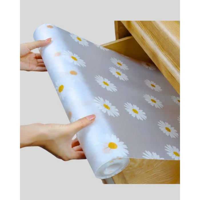 BUĞZ 10 Metre Papatya Desenli Kolay Temizlenebilir Çekmece Matı