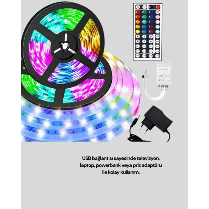 BUĞZ 10 Metre USB Smart Şerit Led Kumandalı Telefon Kontrollü - BUĞZ