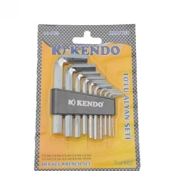  10 Parça Çelik Alyan Seti Kısa Düz Köşe Alyan Anahtar Takımı