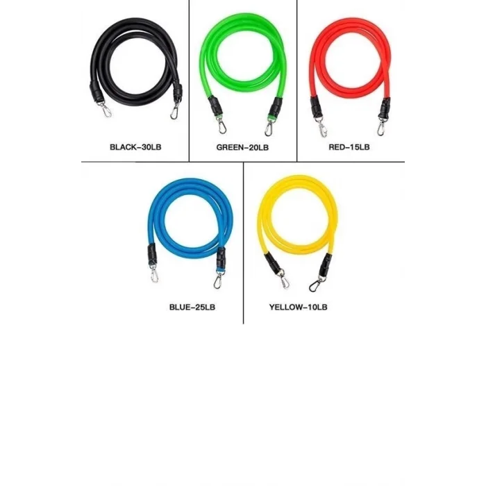  10 Parça Lateks Egzersiz Bandı Çekme Halatı Egzersiz Seti