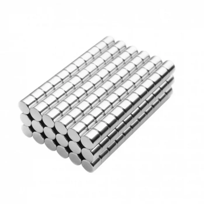 BUĞZ 100 Adet 4x4 mm Yuvarlak Neodyum Mıknatıs N35 Güçlü Magnet Nikel Kaplama